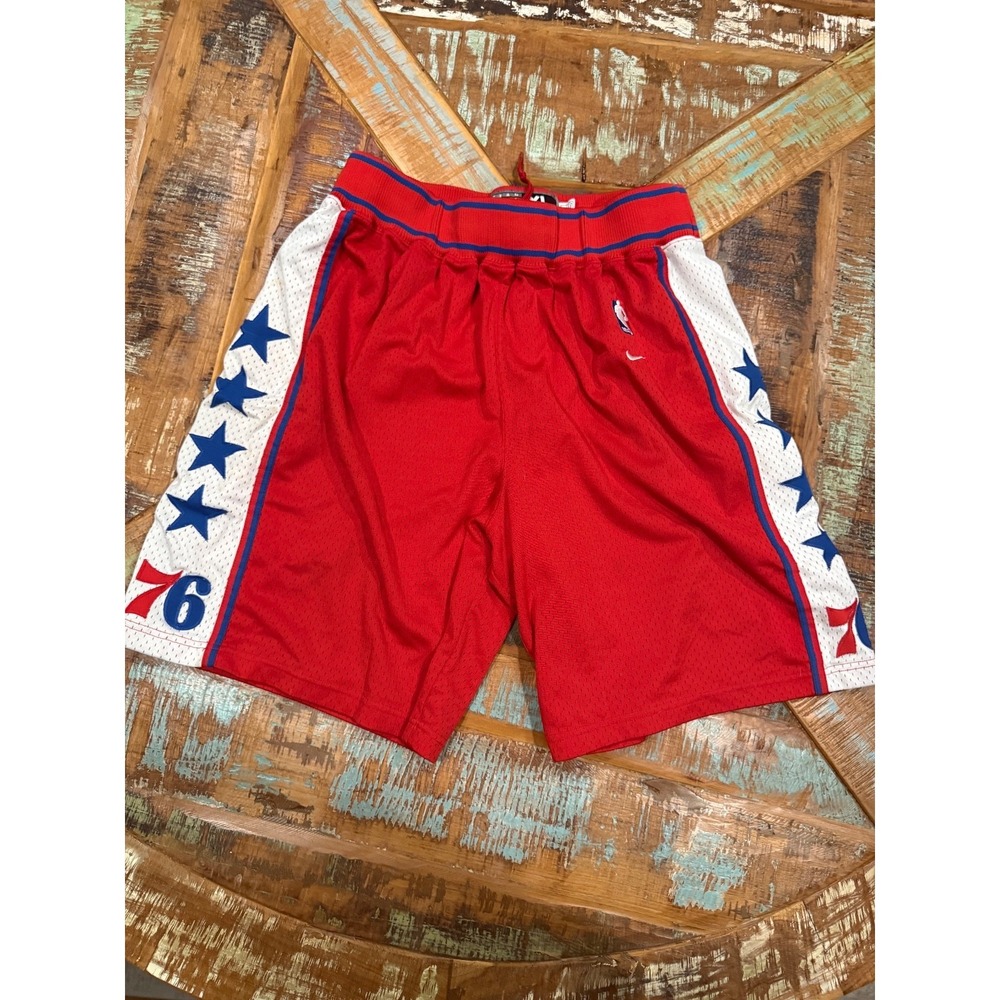 Mens Nike Philadelphia 76ers Old School Mesh Baggy Basketball Shorts Size XL